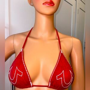 NWT True Religion Red Bikini Top XS